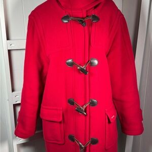 Saint James Red Toggle Duffle Coat Made in France, size 12, like new!
